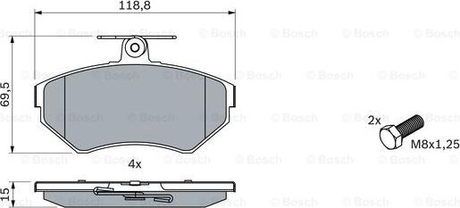 BOSCH 0 986 494 010 - Bremžu uzliku kompl., Disku bremzes adetalas.lv