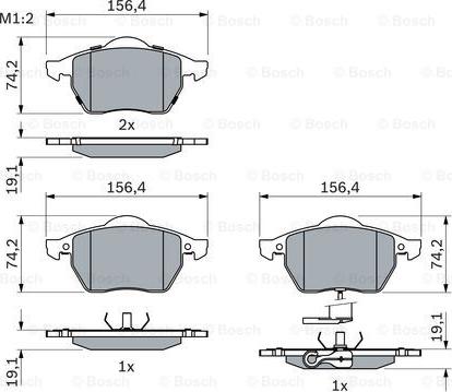 BOSCH 0 986 494 018 - Bremžu uzliku kompl., Disku bremzes adetalas.lv