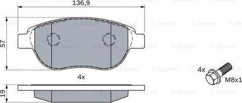 BOSCH 0 986 494 038 - Bremžu uzliku kompl., Disku bremzes adetalas.lv