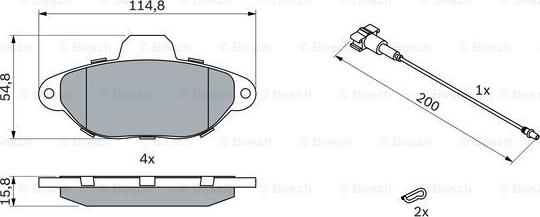 BOSCH 0 986 494 115 - Bremžu uzliku kompl., Disku bremzes adetalas.lv