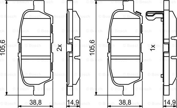 BOSCH 0 986 494 857 - Bremžu uzliku kompl., Disku bremzes adetalas.lv