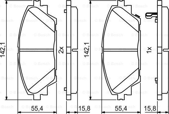 BOSCH 0 986 494 804 - Bremžu uzliku kompl., Disku bremzes adetalas.lv