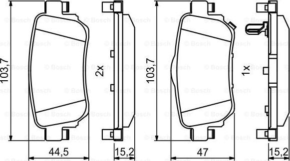 BOSCH 0 986 494 816 - Bremžu uzliku kompl., Disku bremzes adetalas.lv