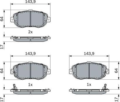 BOSCH 0 986 494 882 - Bremžu uzliku kompl., Disku bremzes adetalas.lv