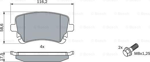 BOSCH 0 986 494 303 - Bremžu uzliku kompl., Disku bremzes adetalas.lv