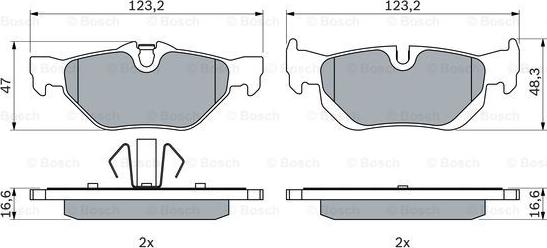 BOSCH 0 986 494 272 - Bremžu uzliku kompl., Disku bremzes adetalas.lv