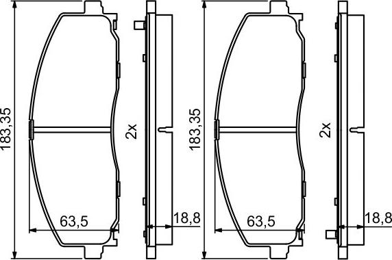 BOSCH 0 986 494 769 - Bremžu uzliku kompl., Disku bremzes adetalas.lv