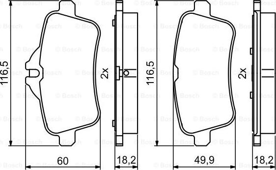 BOSCH 0 986 494 783 - Bremžu uzliku kompl., Disku bremzes adetalas.lv