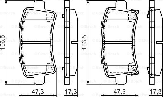 BOSCH 0 986 495 444 - Bremžu uzliku kompl., Disku bremzes adetalas.lv