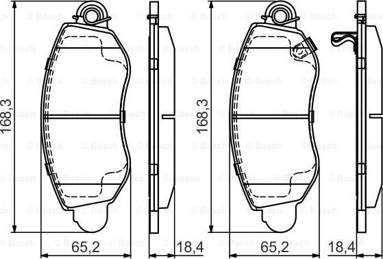 BOSCH 0 986 495 443 - Bremžu uzliku kompl., Disku bremzes adetalas.lv