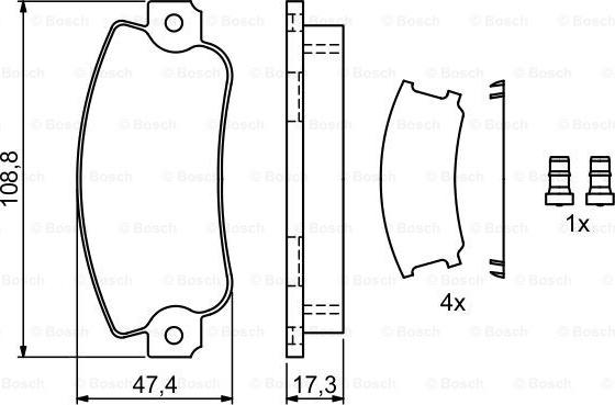 BOSCH 0 986 495 456 - Bremžu uzliku kompl., Disku bremzes adetalas.lv