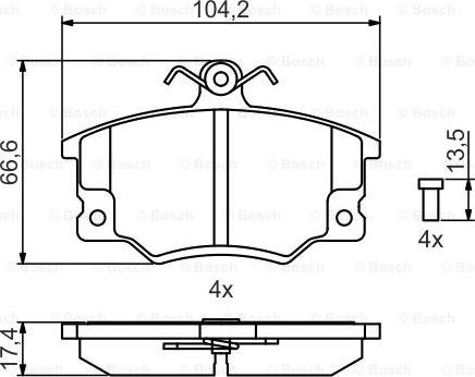 BOSCH 0 986 495 465 - Bremžu uzliku kompl., Disku bremzes adetalas.lv