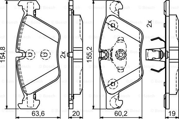 BOSCH 0 986 495 408 - Bremžu uzliku kompl., Disku bremzes adetalas.lv