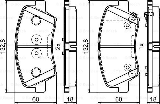 BOSCH 0 986 495 410 - Bremžu uzliku kompl., Disku bremzes adetalas.lv