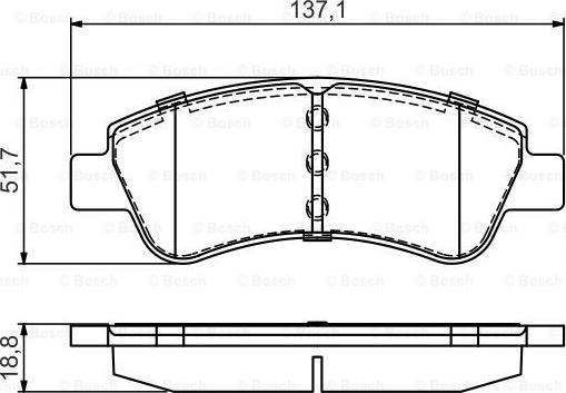 BOSCH 0986495430 - Bremžu uzliku kompl., Disku bremzes adetalas.lv