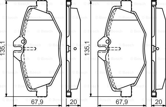 BOSCH 0986495433 - Bremžu uzliku kompl., Disku bremzes adetalas.lv