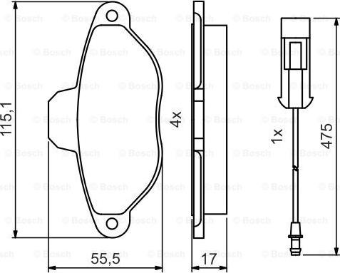 BOSCH 0 986 495 475 - Bremžu uzliku kompl., Disku bremzes adetalas.lv