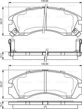 BOSCH 0 986 495 013 - Bremžu uzliku kompl., Disku bremzes adetalas.lv