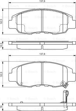 BOSCH 0 986 495 153 - Bremžu uzliku kompl., Disku bremzes adetalas.lv