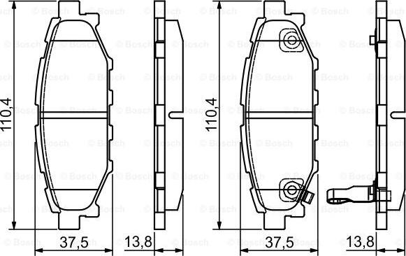 BOSCH 0 986 495 119 - Bremžu uzliku kompl., Disku bremzes adetalas.lv