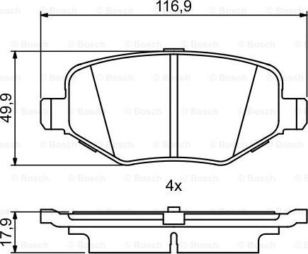 BOSCH 0 986 495 395 - Bremžu uzliku kompl., Disku bremzes adetalas.lv