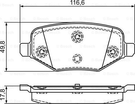 BOSCH 0 986 495 385 - Bremžu uzliku kompl., Disku bremzes adetalas.lv