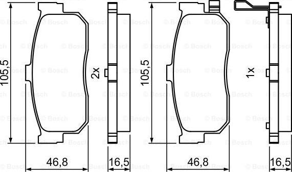 BOSCH 0 986 495 387 - Bremžu uzliku kompl., Disku bremzes adetalas.lv