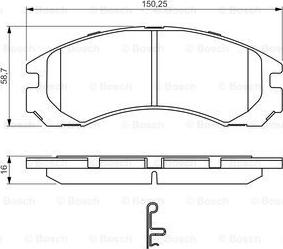 BOSCH 0 986 495 252 - Bremžu uzliku kompl., Disku bremzes adetalas.lv