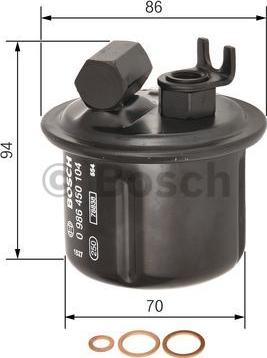 BOSCH 0 986 450 104 - Degvielas filtrs adetalas.lv