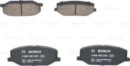 BOSCH 0 986 460 935 - Bremžu uzliku kompl., Disku bremzes adetalas.lv