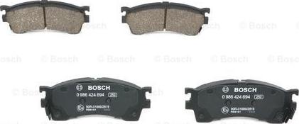 BOSCH 0 986 424 694 - Bremžu uzliku kompl., Disku bremzes adetalas.lv