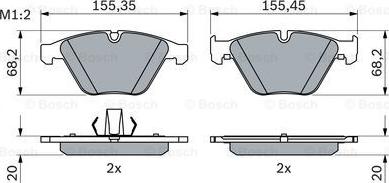 BOSCH 0 986 424 608 - Bremžu uzliku kompl., Disku bremzes adetalas.lv