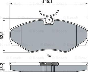 BOSCH 0 986 424 636 - Bremžu uzliku kompl., Disku bremzes adetalas.lv