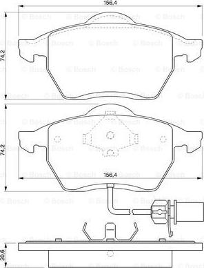 BOSCH 0 986 424 633 - Bremžu uzliku kompl., Disku bremzes adetalas.lv