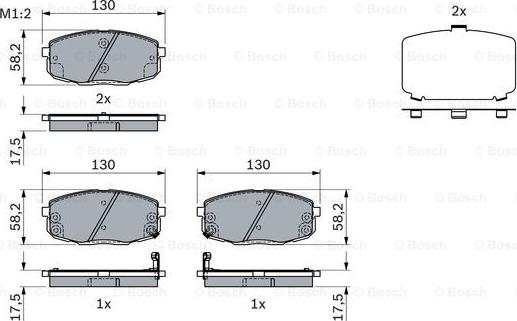 BOSCH 0 986 424 393 - Bremžu uzliku kompl., Disku bremzes adetalas.lv