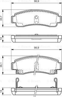 BOSCH 0 986 424 299 - Bremžu uzliku kompl., Disku bremzes adetalas.lv