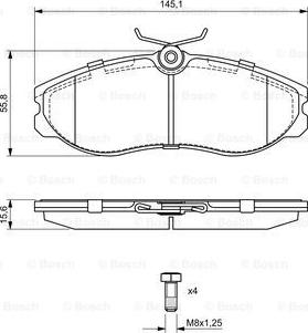 BOSCH 0 986 424 204 - Bremžu uzliku kompl., Disku bremzes adetalas.lv