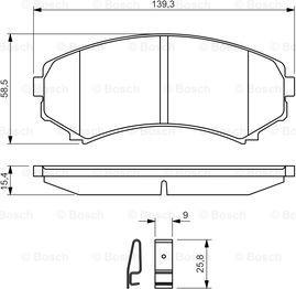 BOSCH 0 986 424 709 - Bremžu uzliku kompl., Disku bremzes adetalas.lv