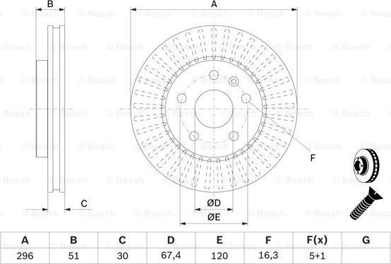 BOSCH 0 986 479 C65 - Bremžu diski adetalas.lv