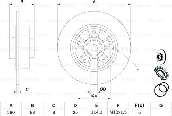 BOSCH 0 986 479 575 - Bremžu diski adetalas.lv