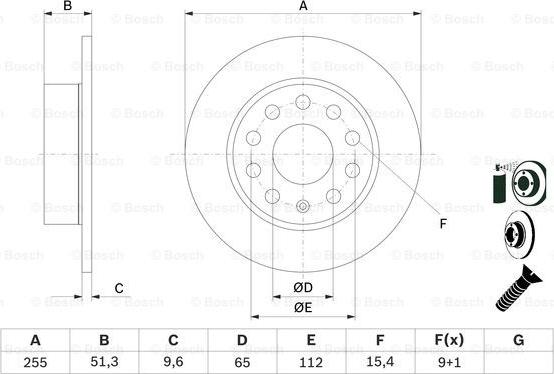 BOSCH 0 986 479 099 - Bremžu diski adetalas.lv