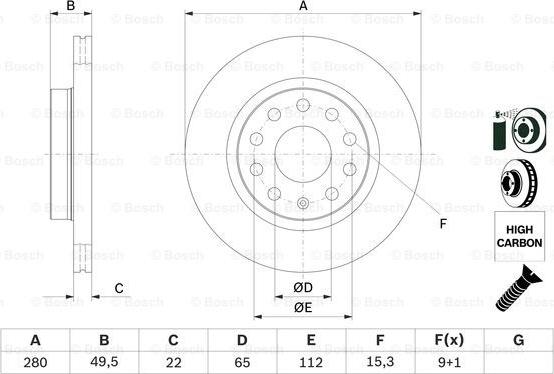 BOSCH 0 986 479 098 - Bremžu diski adetalas.lv