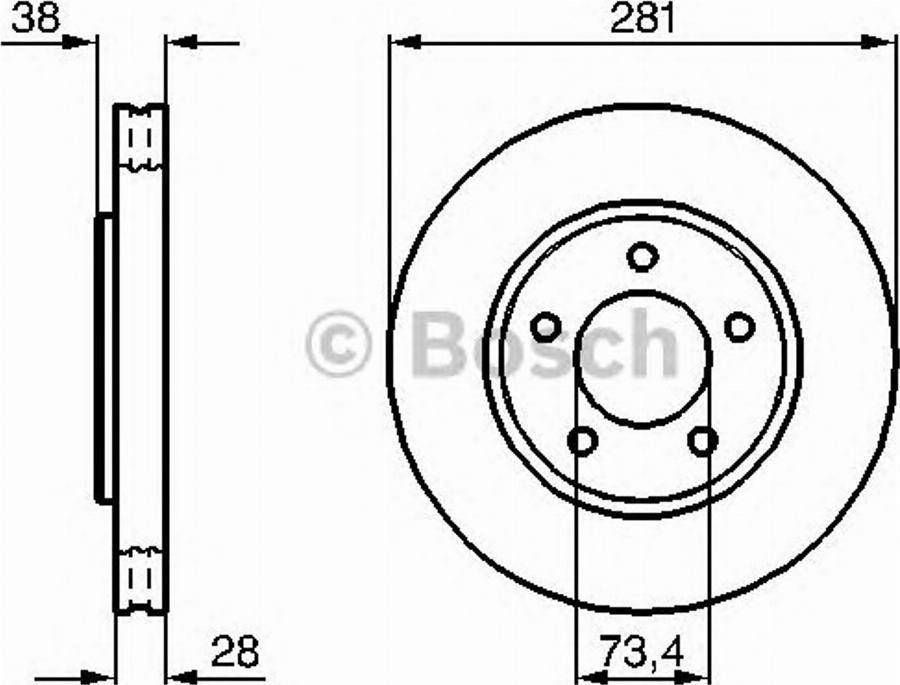 BOSCH 0 986 479 063 - Bremžu diski adetalas.lv