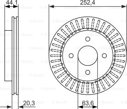 BOSCH 0 986 479 887 - Bremžu diski adetalas.lv