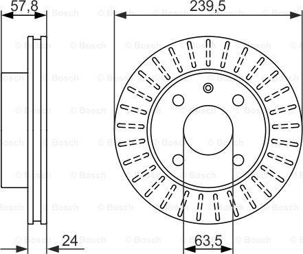 BOSCH 0 986 479 836 - Bremžu diski adetalas.lv