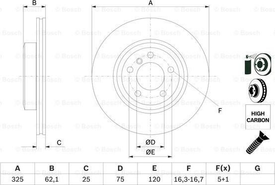 BOSCH 0 986 479 348 - Bremžu diski adetalas.lv