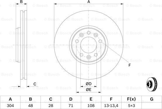 BOSCH 0 986 479 380 - Bremžu diski adetalas.lv