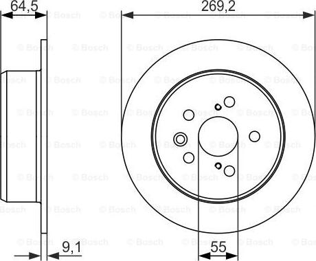 BOSCH 0 986 479 336 - Bremžu diski adetalas.lv