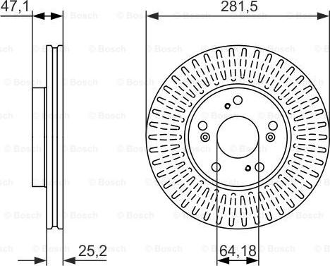 BOSCH 0 986 479 781 - Bremžu diski adetalas.lv