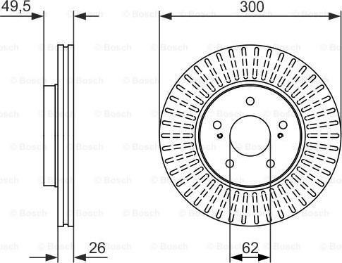 BOSCH 0 986 479 787 - Bremžu diski adetalas.lv